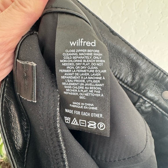 Wilfred Aritzia Melina Vegan Faux Leather High Waisted Pants Black Size 0 - Picture 8 of 9